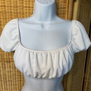 White Puff Sleeve Women's Top